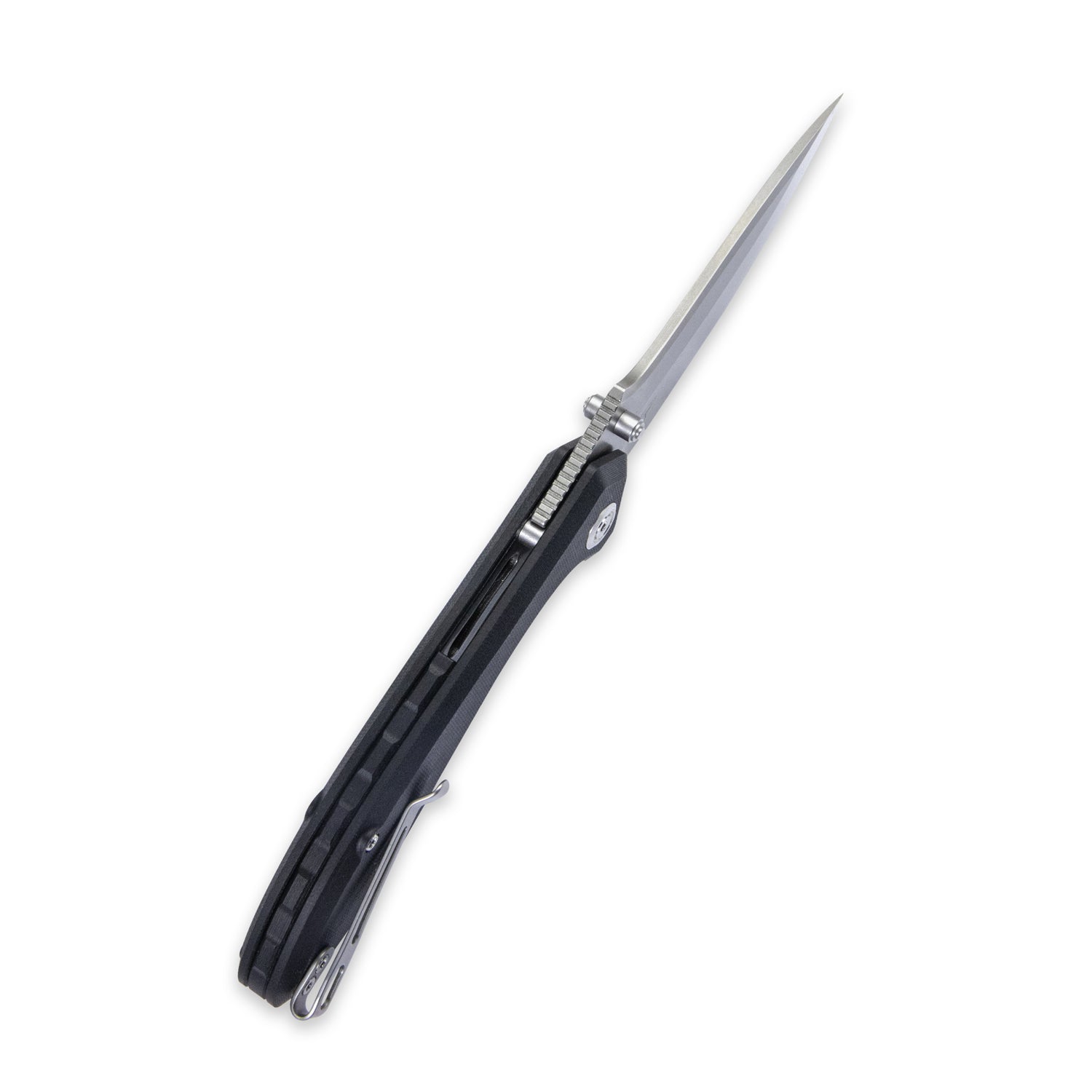 Kubey Ruckus Liner Lock Folding Knife Black G10 Handle 3.31" Bead Blasted AUS-10 KU314F
