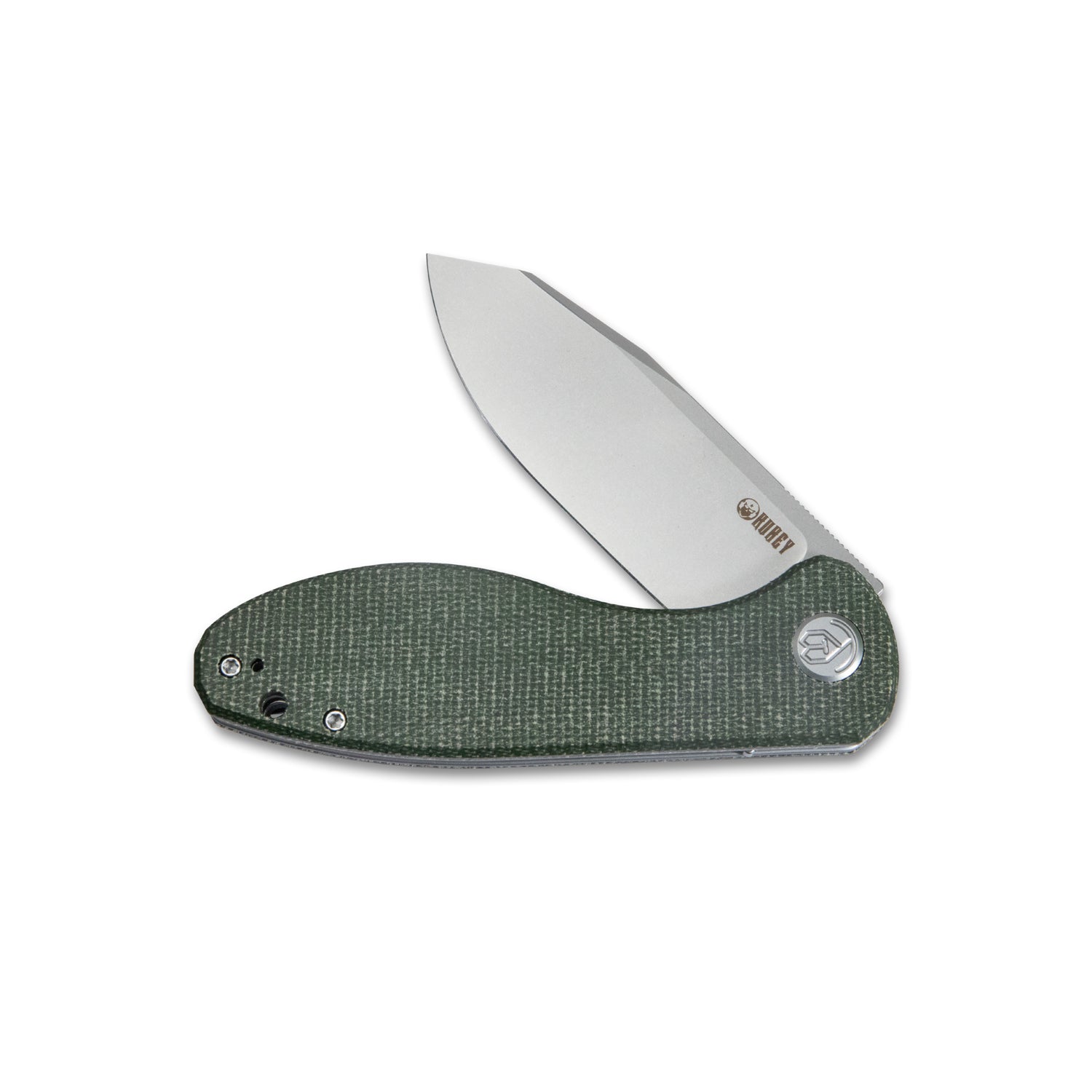 Kubey Master Chief Outdoor Folding Pocket Knife Green Micarta Handle 3.43" Beadblast AUS-10 KU358I