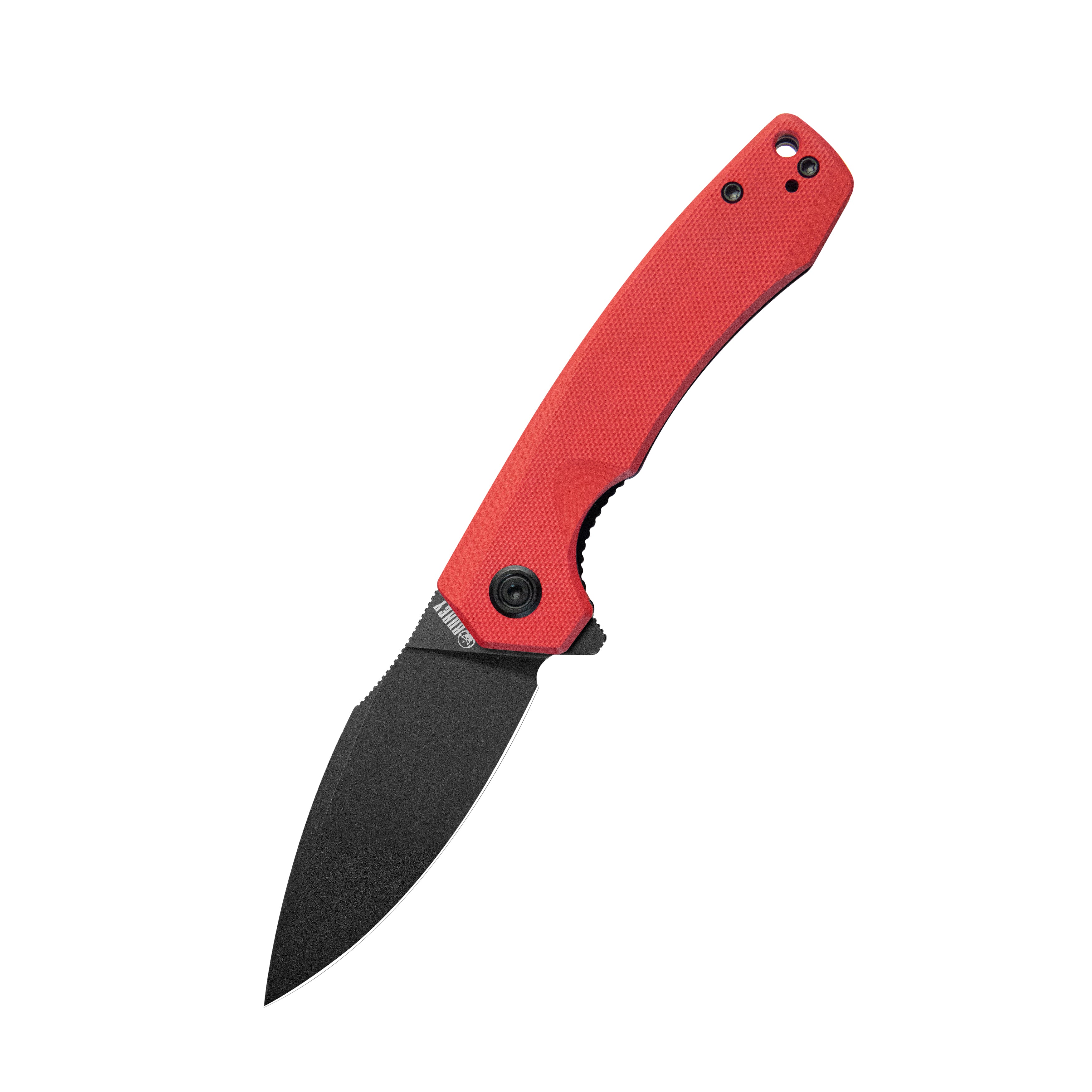 Kubey Calyce Liner Lock Flipper Folding Knife Red G10 Handle 3.27" Blackwashed AUS-10 KU901I