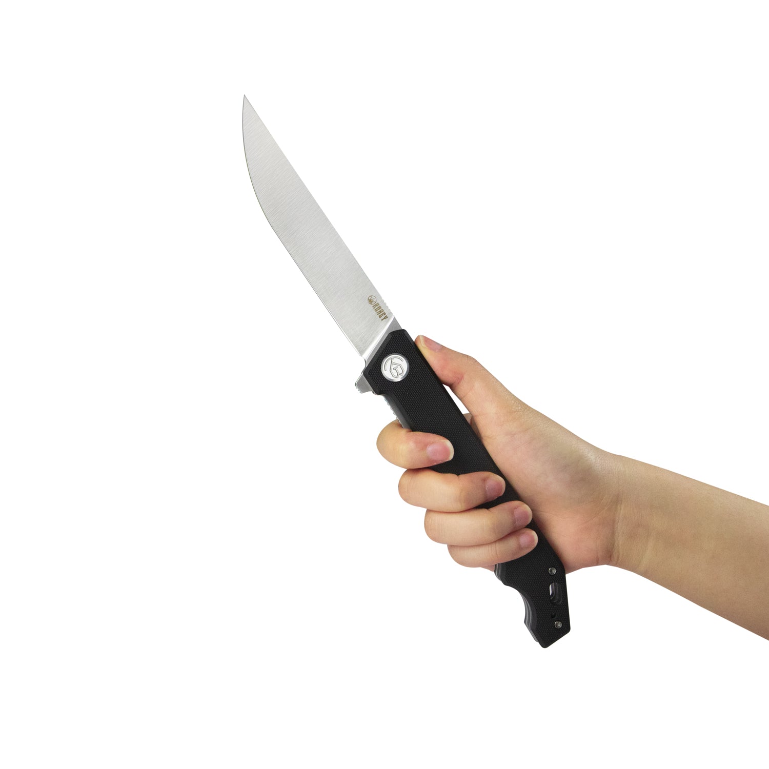 Kubey Pylades Liner Lock Flipper Folding Knife Black G10 Handle 4.65" Satin AUS-10 KU253A