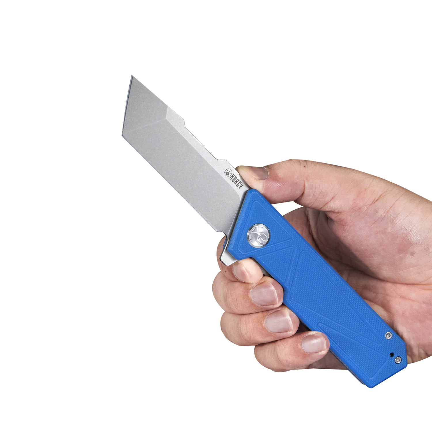 Kubey Avenger Outdoor Edc Folding Pocket Knife Blue G10 Handle 3.07" Bead Blasted D2 KU104C