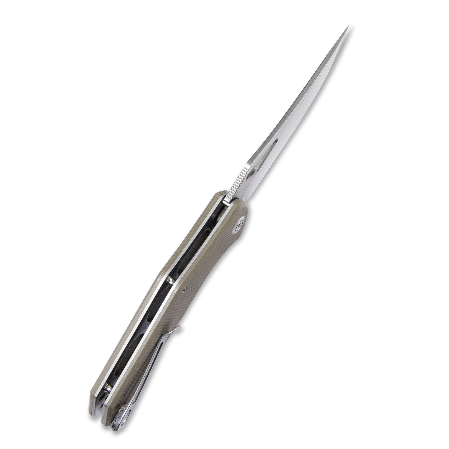 Kubey Phemius Liner Lock Folding Pocket Knife Tan G10 Handle 3.66" Bead Blasted D2 KU149B