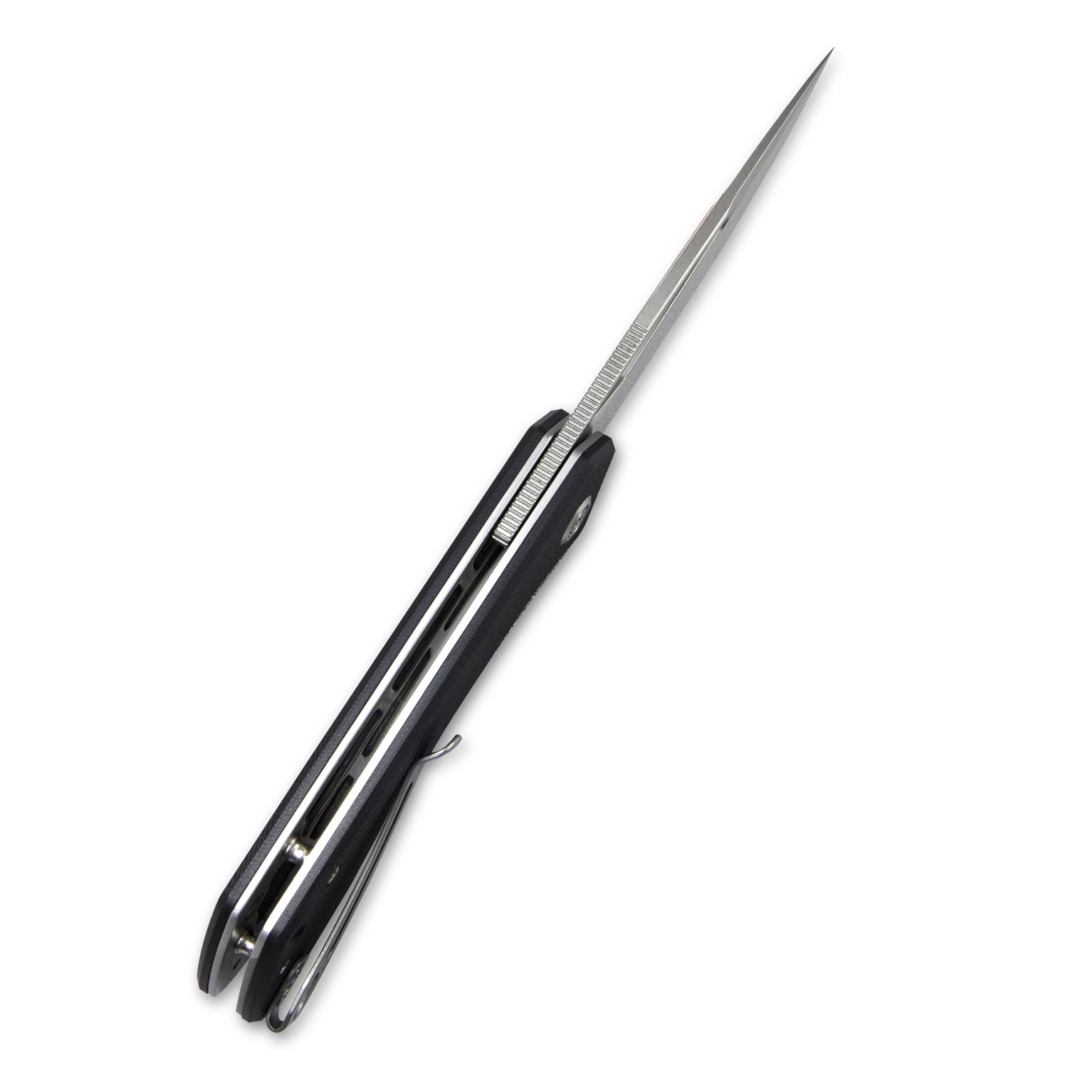 Kubey Thalia Front Flipper EDC Pocket Folding Knife Black G10 Handle 3.27" Bead Blasted D2 KU331A