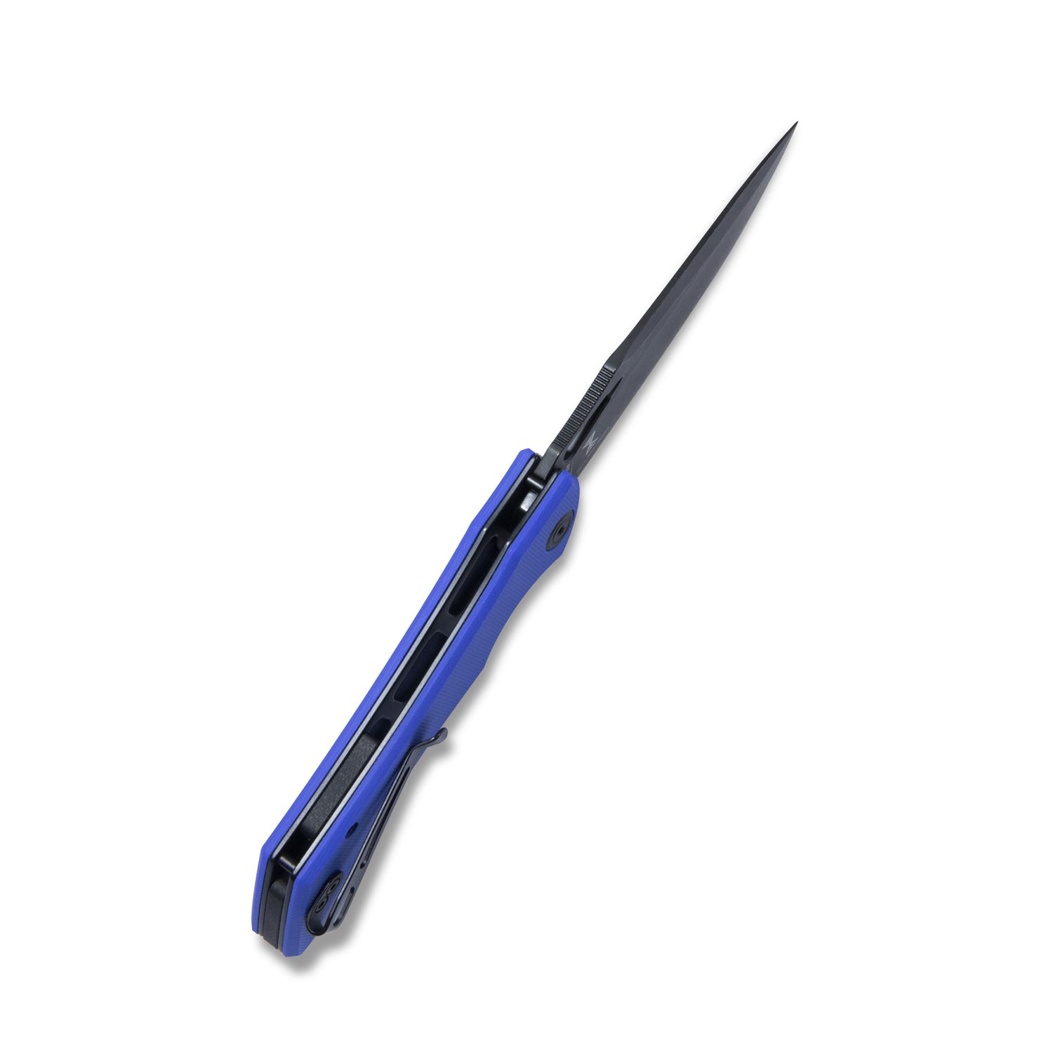 Kubey Raven Liner Lock Flipper Knife Blue G10 Handle 3.5" Dark Stonewashed AUS-10 KB245H