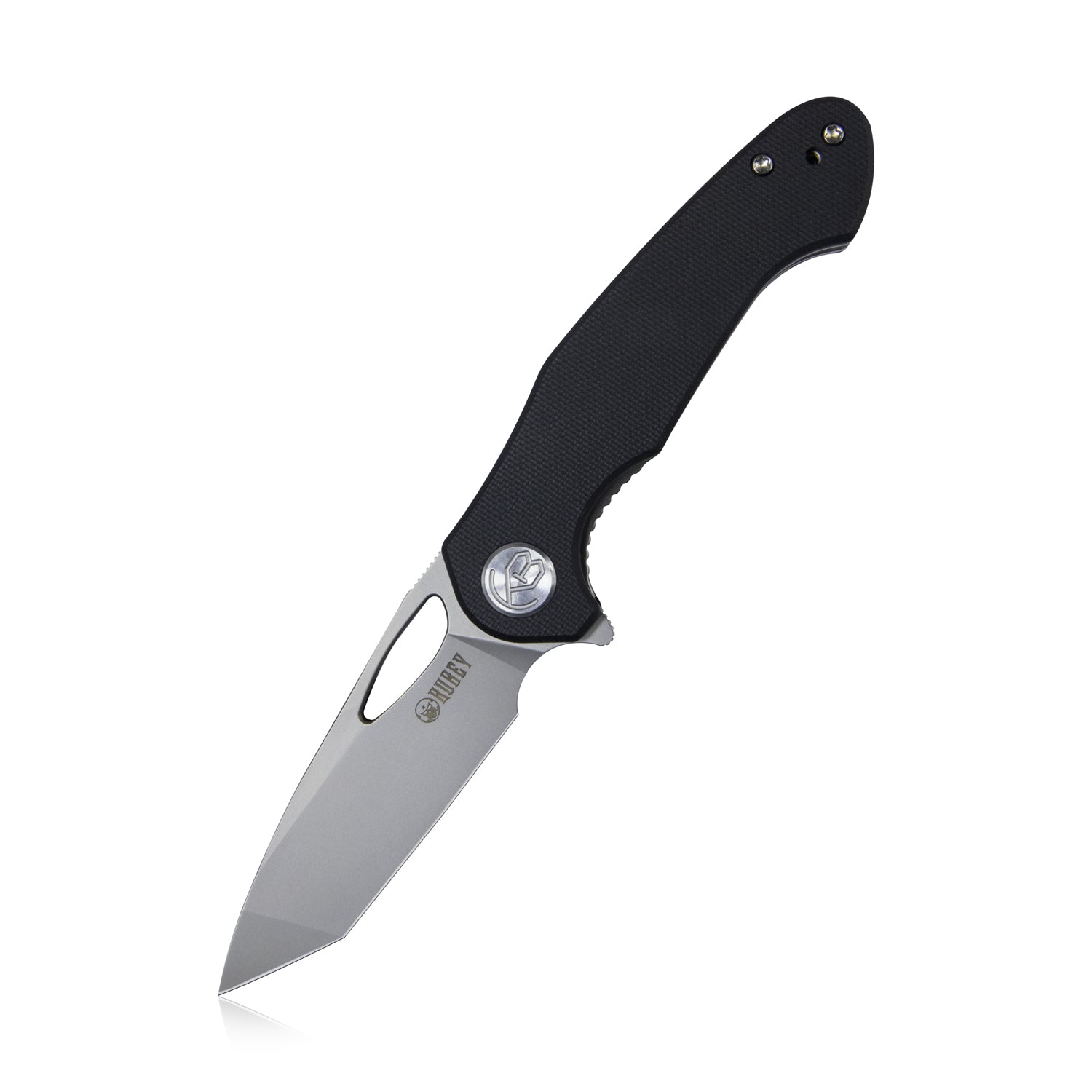 Kubey Dugu Liner Lock Folding Knife Black G10 Handle 2.91'' Sand Blasted 14C28N Blade KU159C