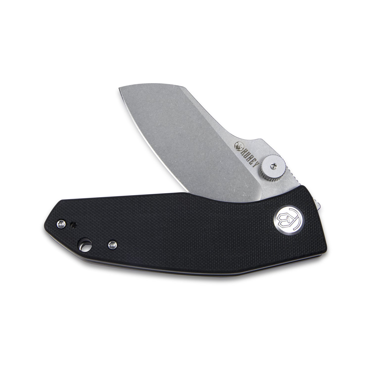 Kubey Monsterdog Liner Lock Folding Knife Black G10 Handle 2.95" Bead Blasted 14C28N KU337A