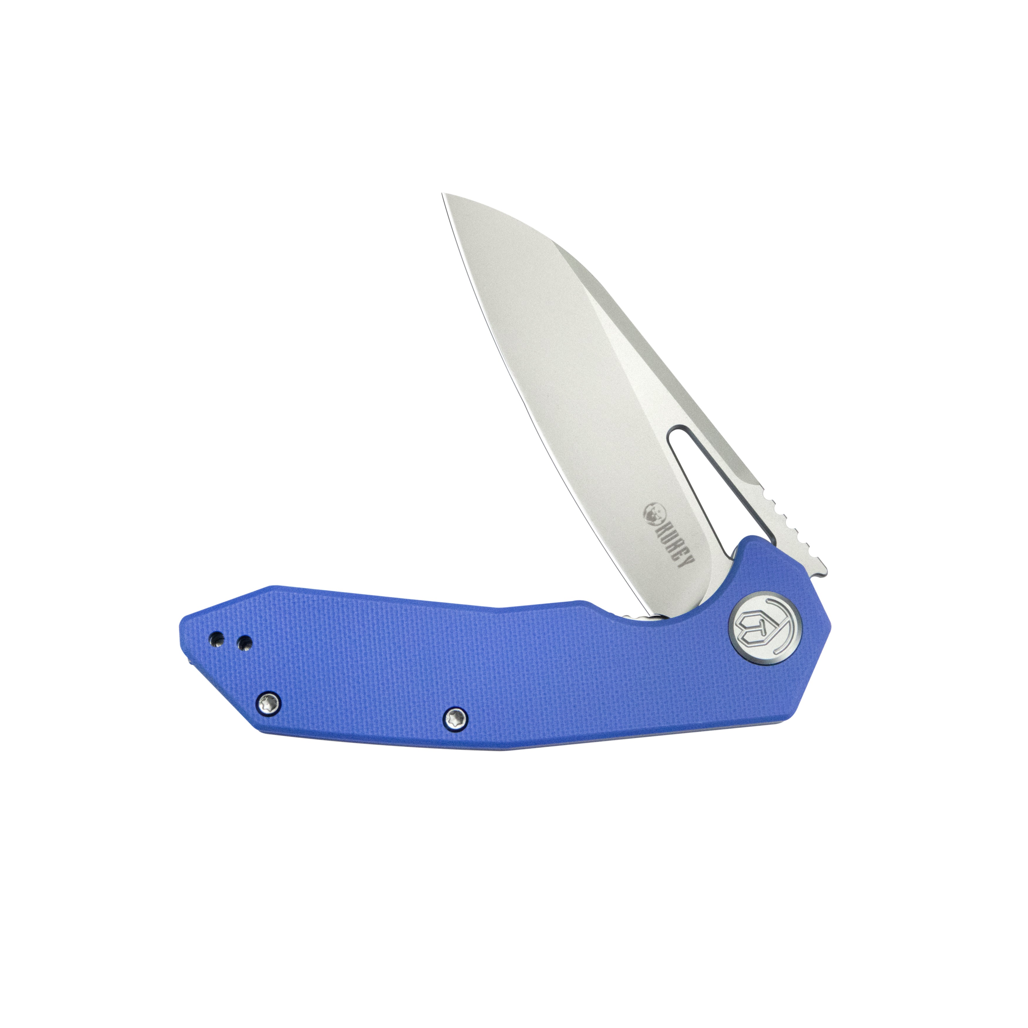 Kubey Vagrant Liner Lock Folding Knife Blue G10 Handle 3.1" Sandblast 14C28N KU291P