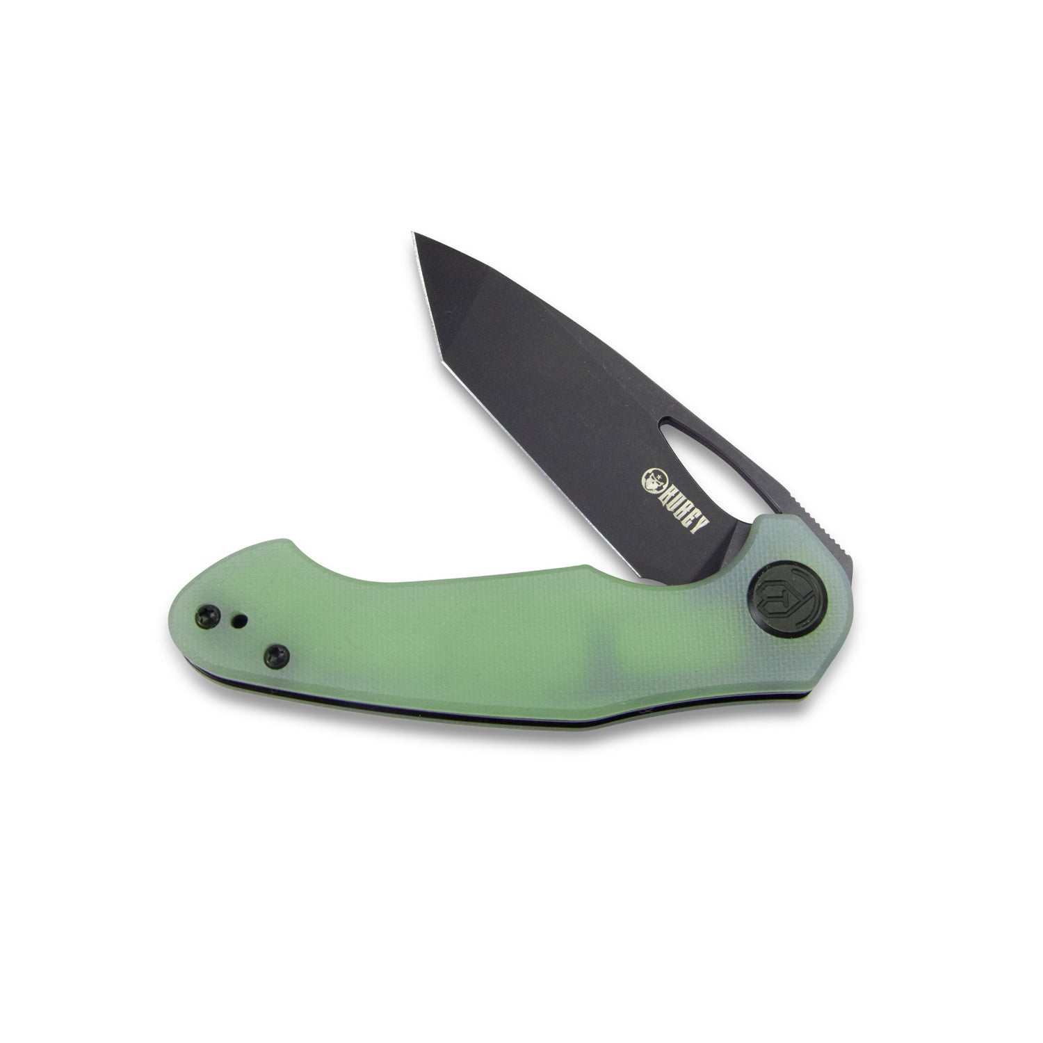 Kubey Dugu Liner Lock Folding Knife Jade G10 Handle 2.91'' Dark Stonewashed 14C28N Blade KU159E