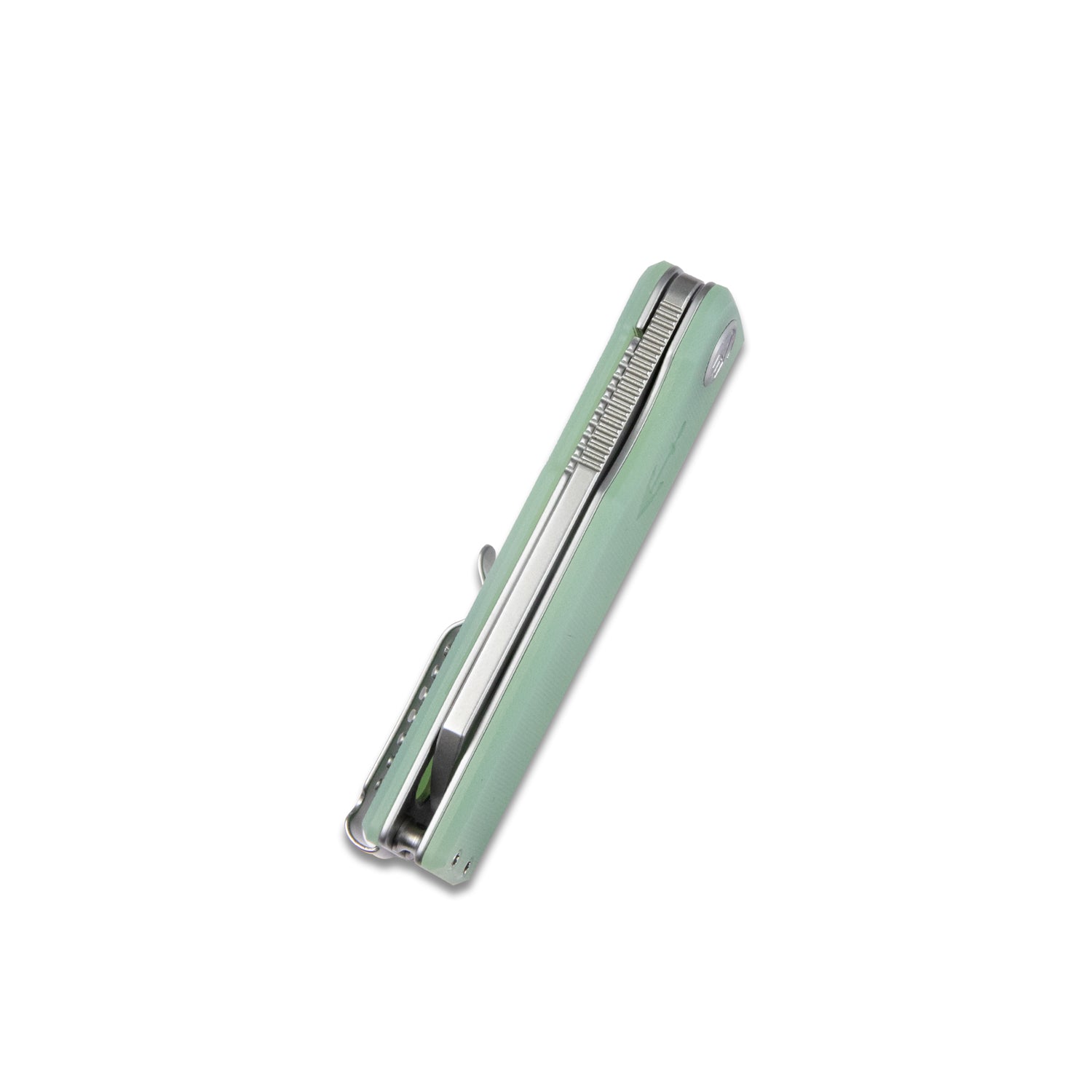 Kubey Sailor Liner Lock Flipper Outdoor Pocket Knife Jade G10 Handle 3.11" Beadblasted AUS-10 Blade KU317E