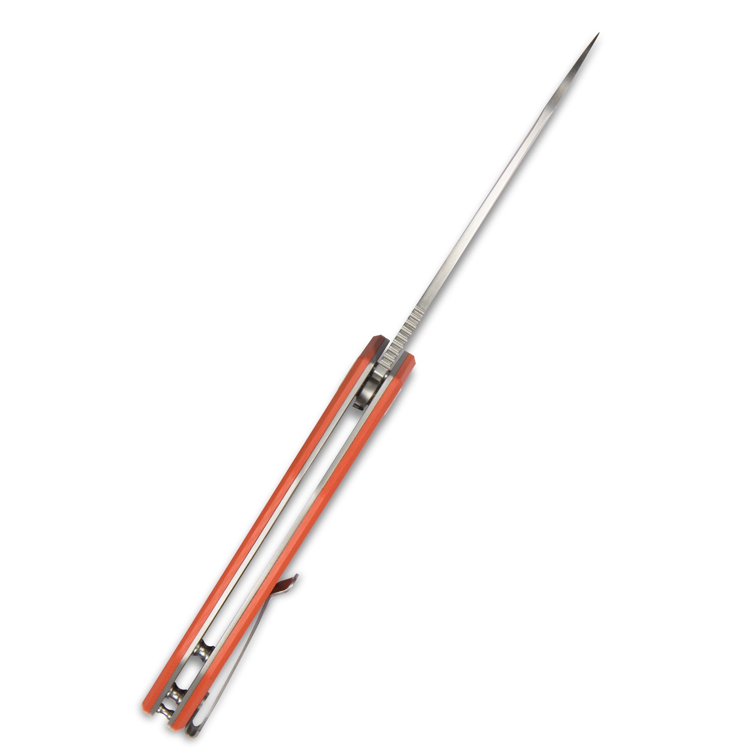 Kubey Nova Liner Lock Flipper Folding Pocket Knife Orange G10 Handle Satin D2 KU117D