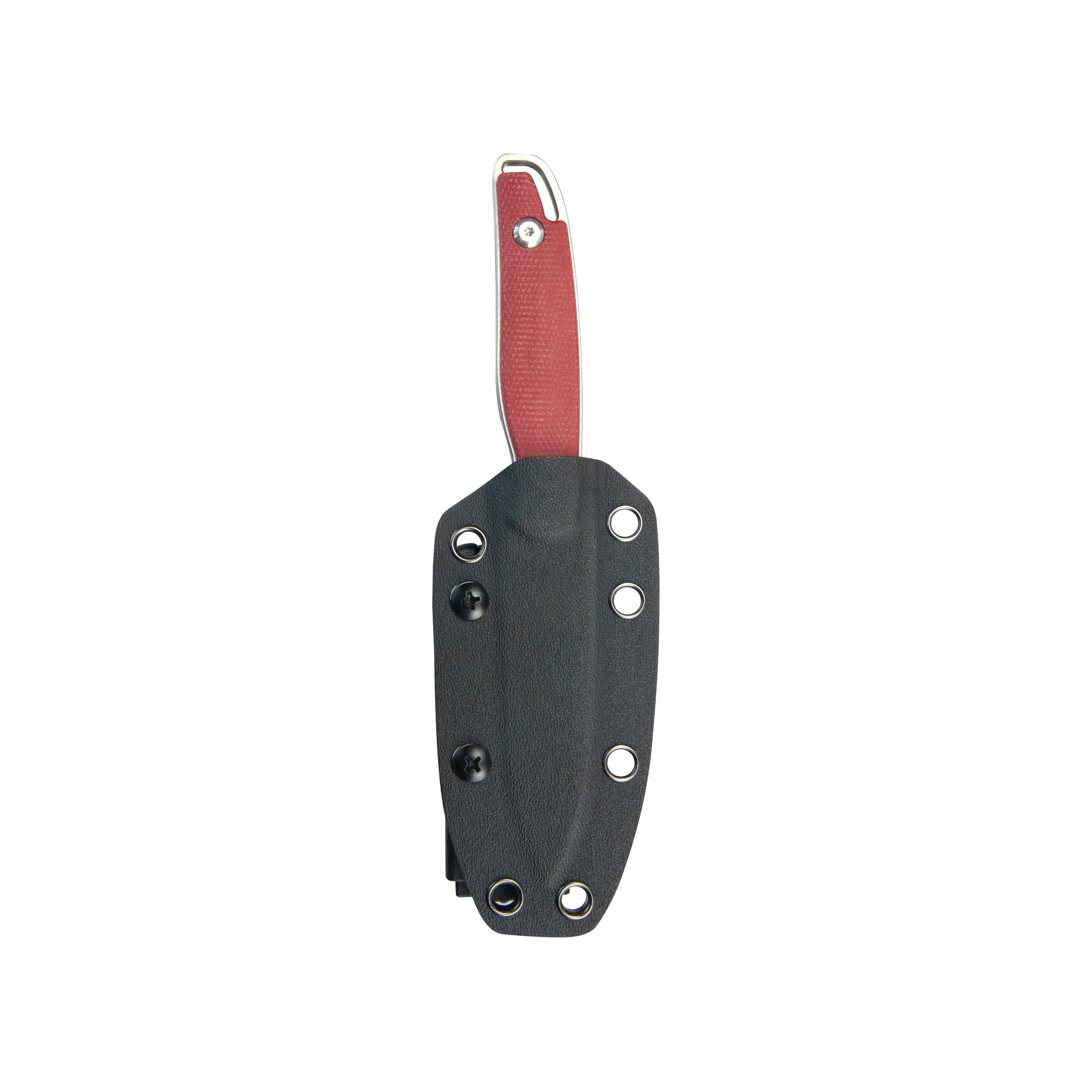 Kubey Dust Devil Outdoor Utility Knife Fixed Blade Knives Red Micarta 3.23'' Beadblast 14C28N KU357B