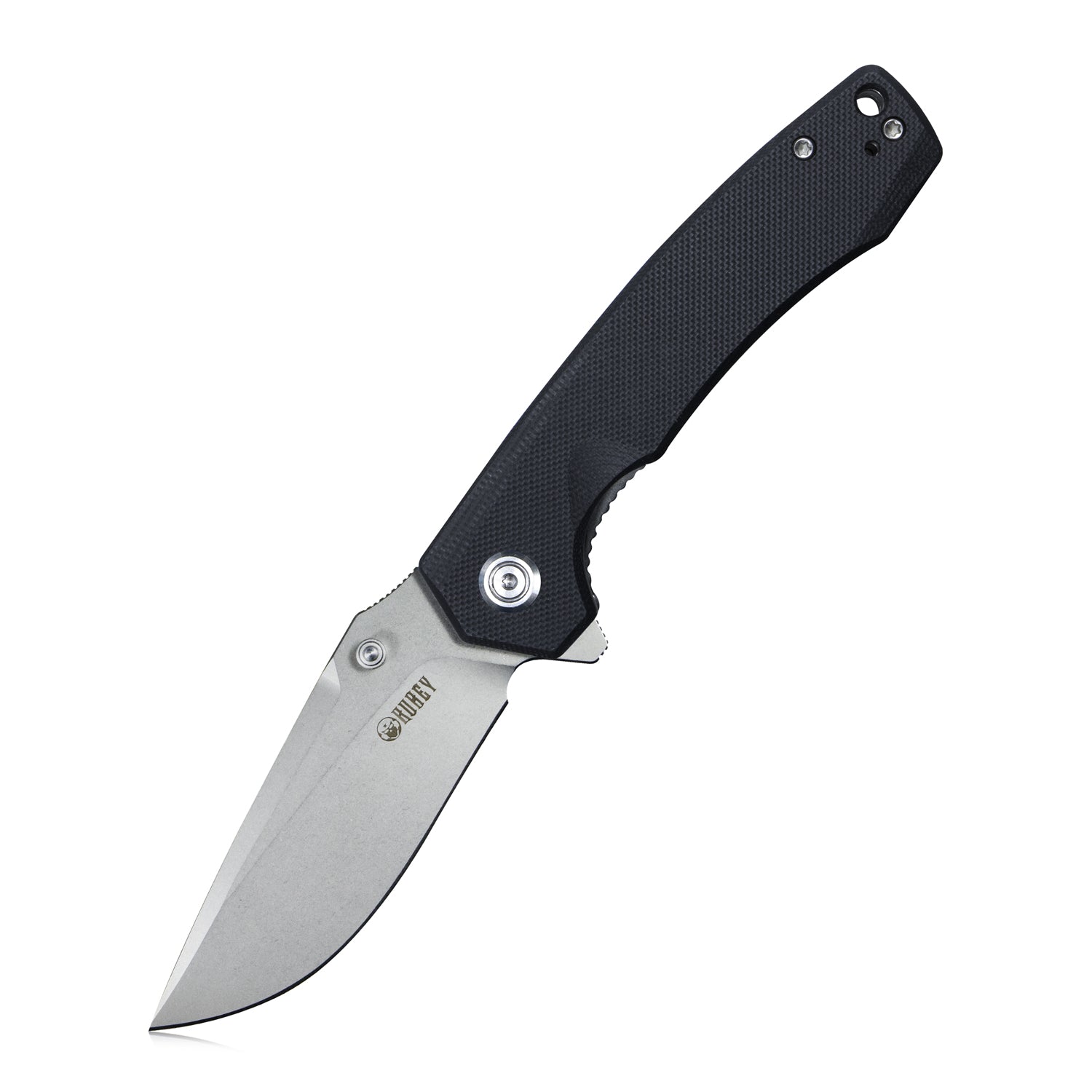 Kubey Calyce Liner Lock Flipper Folding Knife Black G10 Handle 3.27" Bead Blasted AUS-10 KU901K