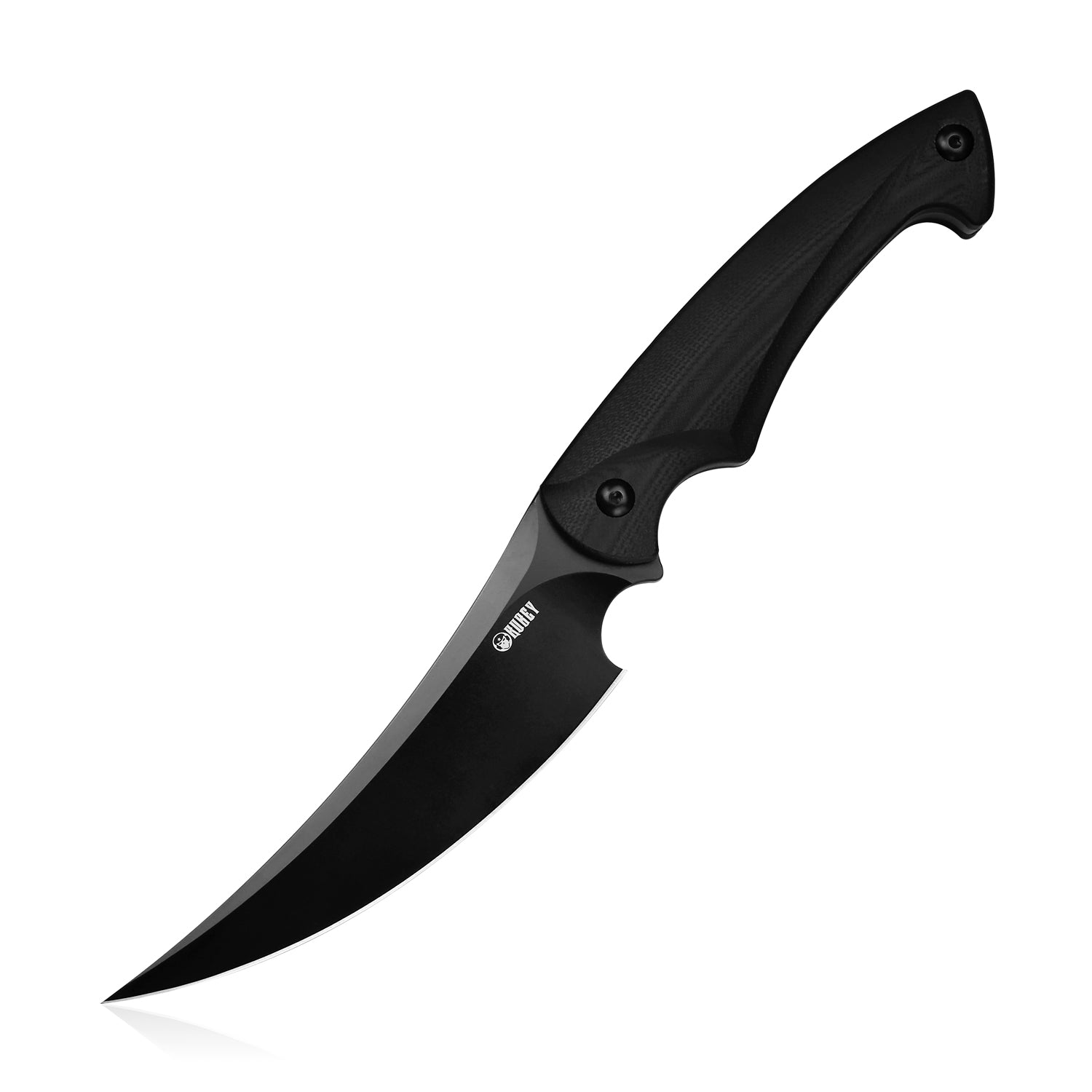 Kubey Scimitar Fixed Blade Hunting Knife G10 Handle 5.43" Black PVD Coating D2 KU231B