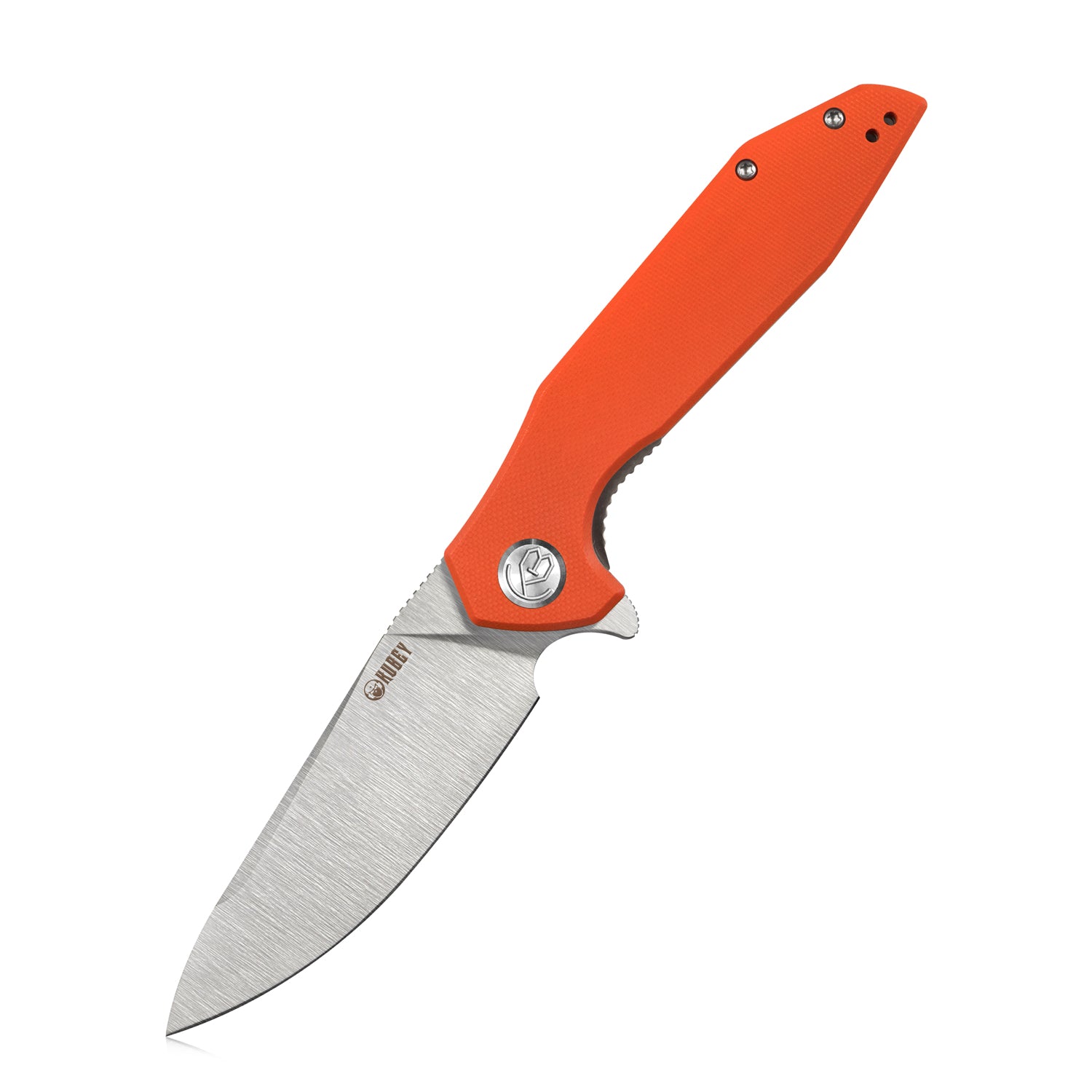 Kubey Nova Liner Lock Flipper Klapptaschenmesser Orange G10 Griff Satin D2 KU117D