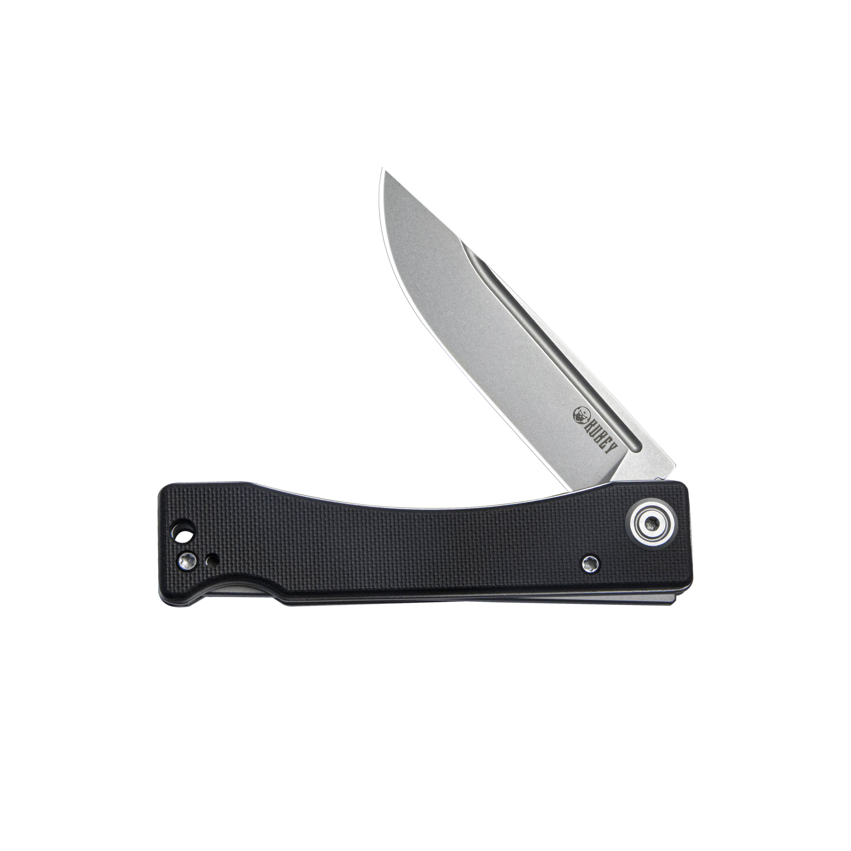 Kubey Akino Lockback Pocket Folding Knife Black G10 Handle 3.15" Bead Blasted Sandvik 14C28N KU2102A