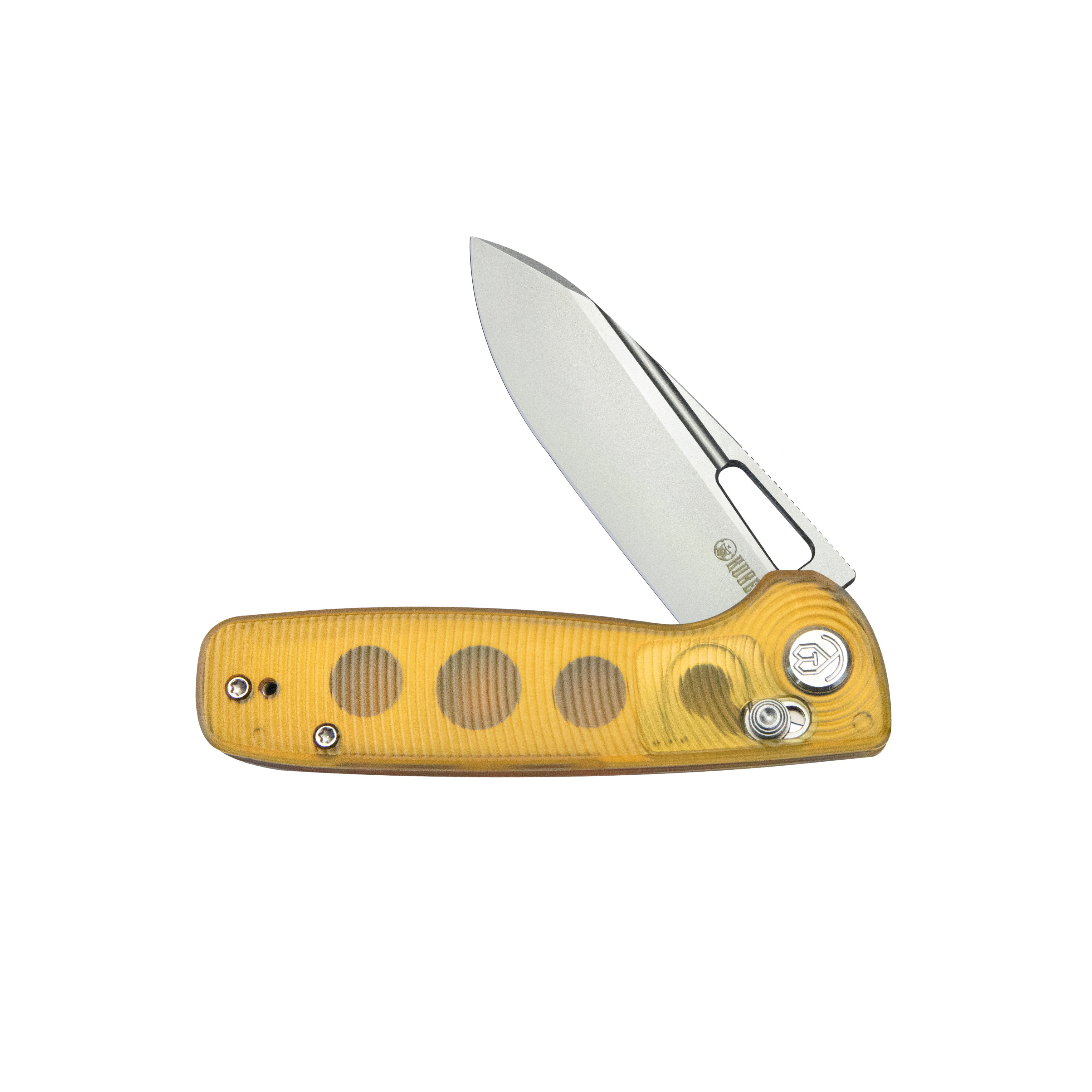 Kubey Bluff Crossbar lock Everyday Carry Pocket Folding Knife Ultem Handle Sandblast 14C28N Blade KU248A