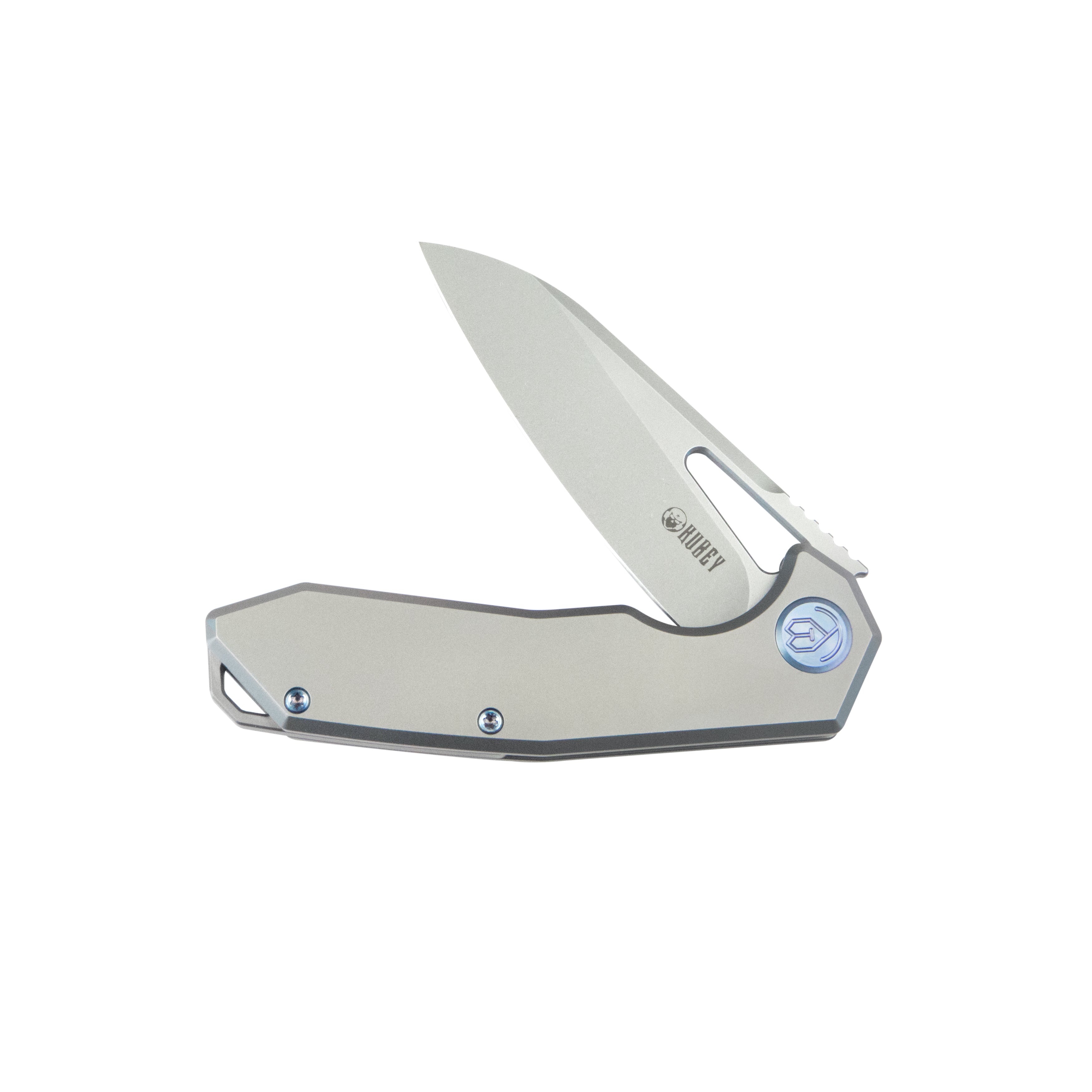 Kubey Vagrant Frame Lock Folding Pocket Knife Gray 6AL4V Titanium Handle 2.95" Bead Blasted CPM-S35VN KB284F