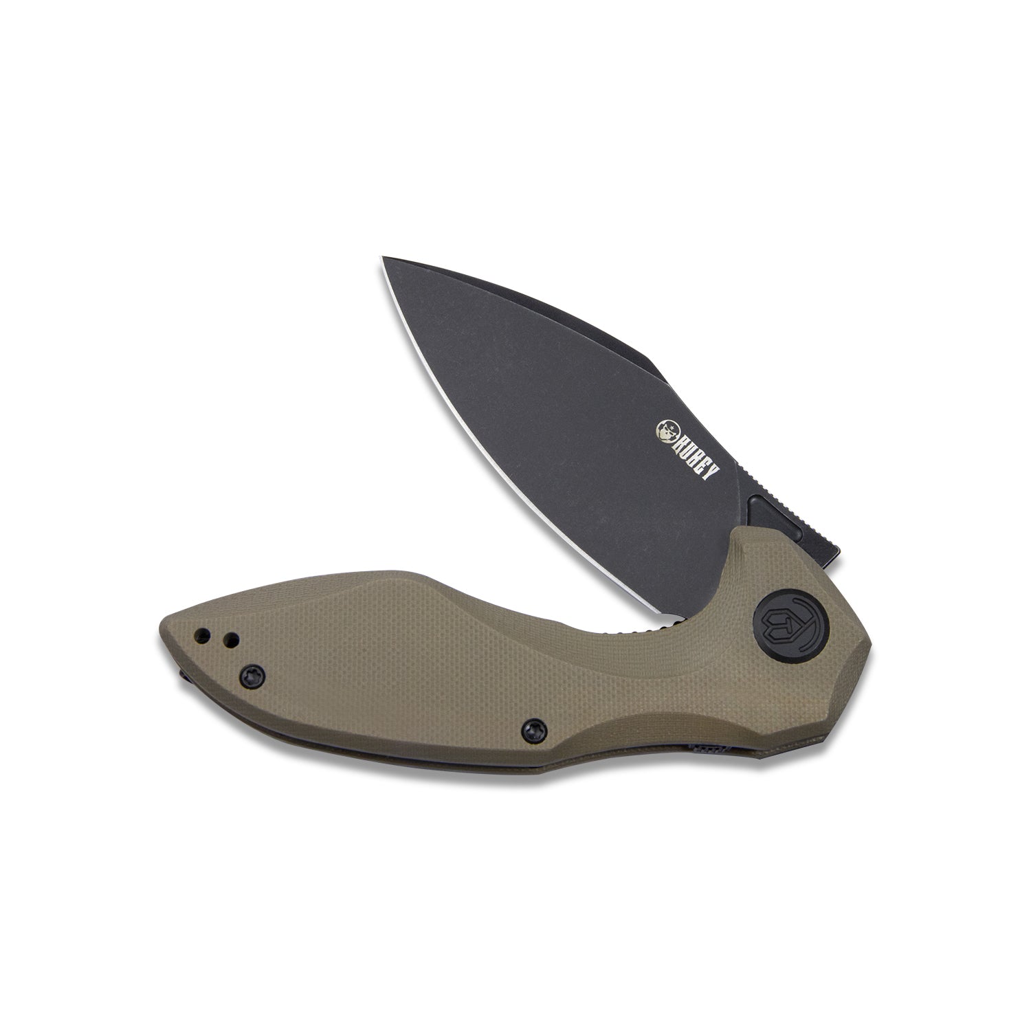 Kubey Noble Nest Liner Lock Folding Knife Tan G10 Handle 3.15" Dark Stonewashed D2 KU236I