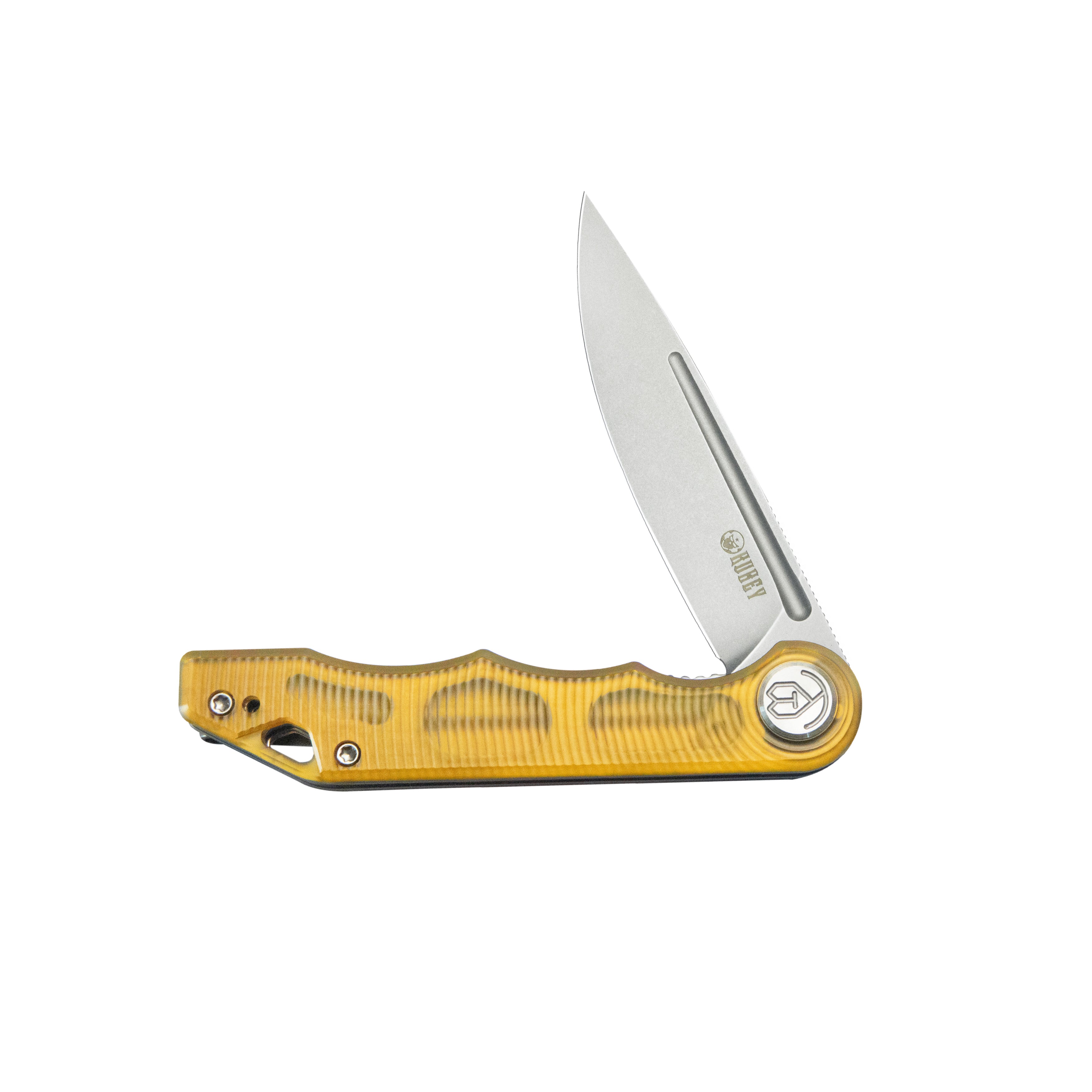 Kubey Mizo Liner Lock Flipper Folding Knife Ultem Handle 3.15" Bead Blast AUS-10 KU312M
