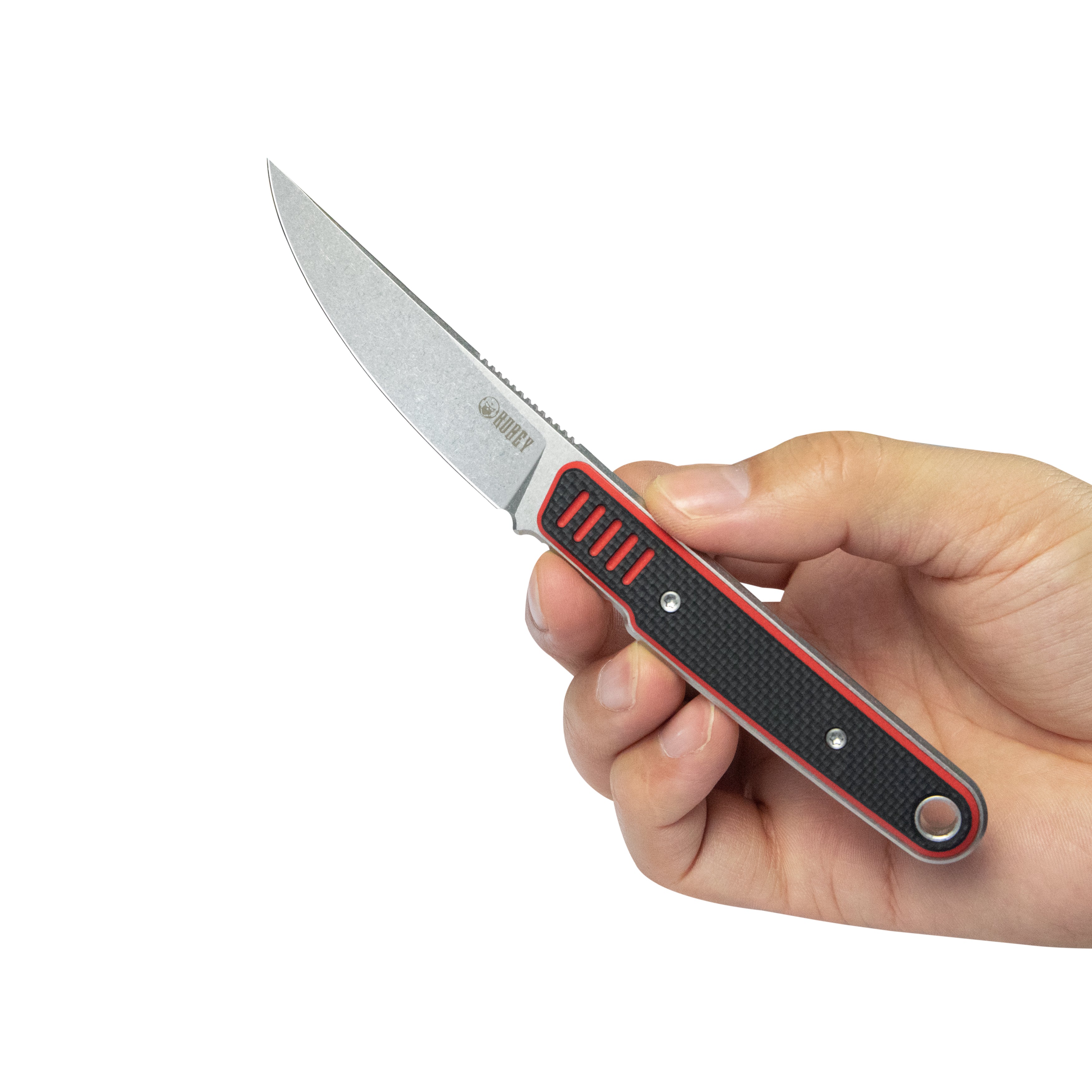 Kubey JL Kwaiken Fixie Every Day Carry Fixed Blade Knife Red Black G-10 3.11'' Beadblast 14C28N KU355A