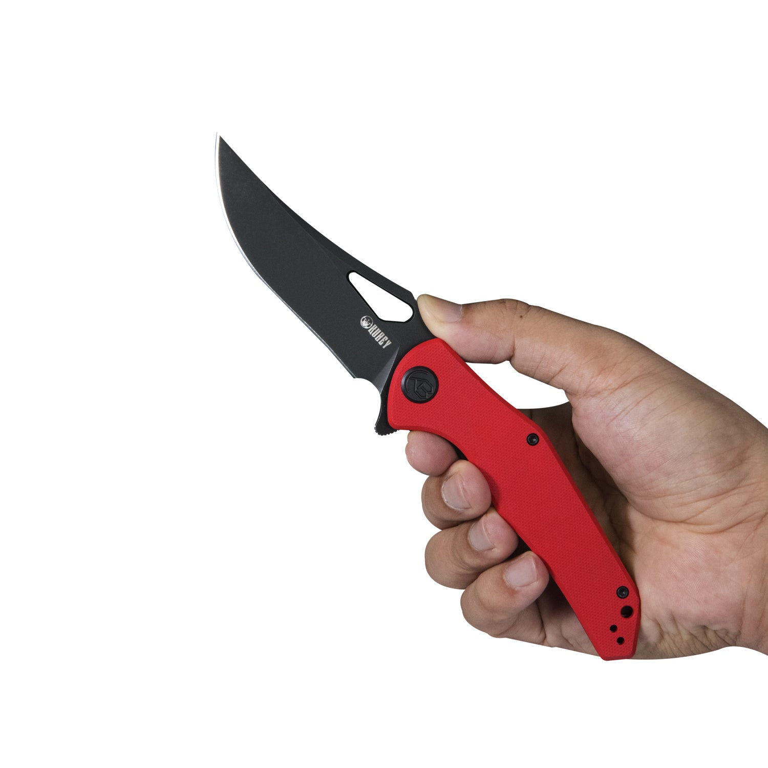 Kubey Phemius Liner Lock Folding Pocket Knife Red G10 Handle 3.66" Bead Blasted D2 KU149C