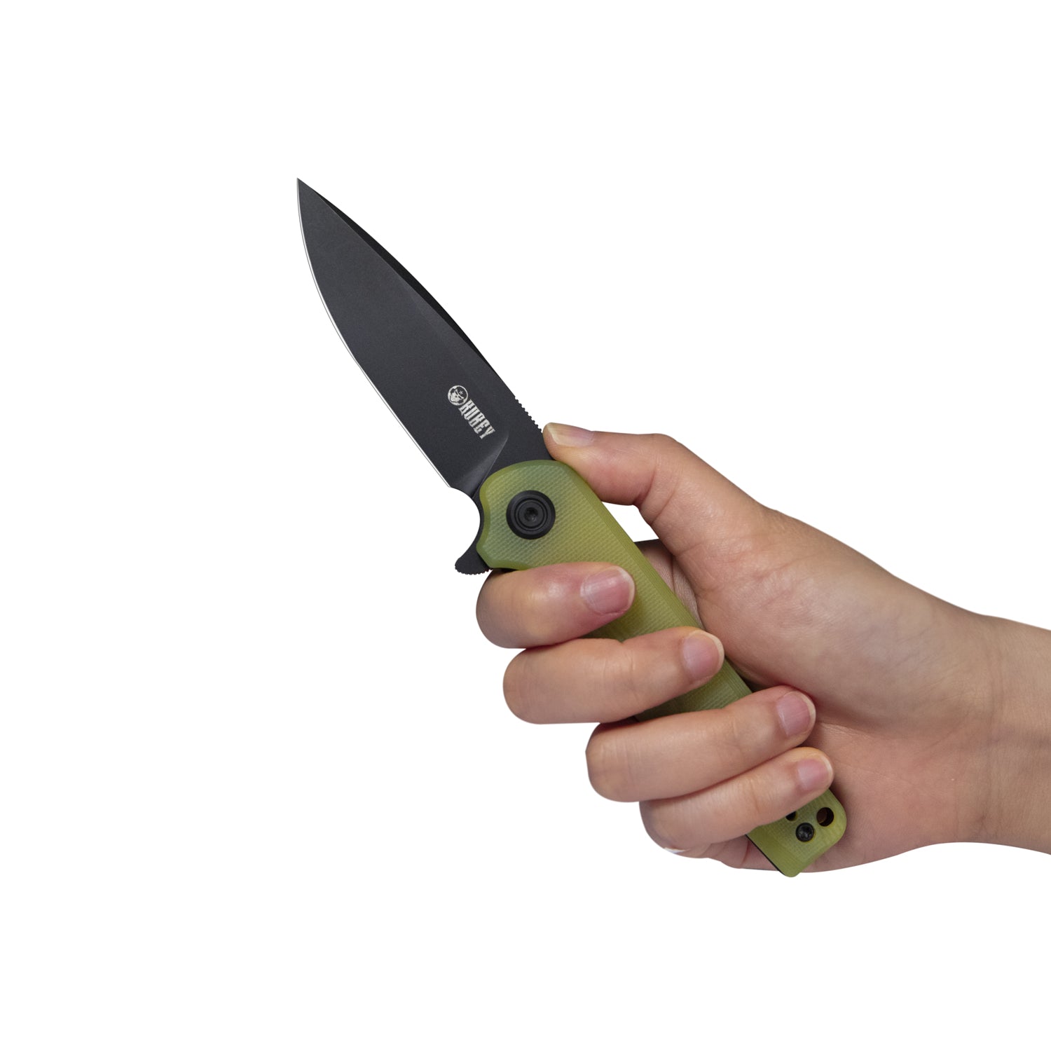 Kubey Wolverine Liner Lock Folding Knife Translucent Yellow G10 Handle 2.91" Dark Stonewashed D2 KU233D
