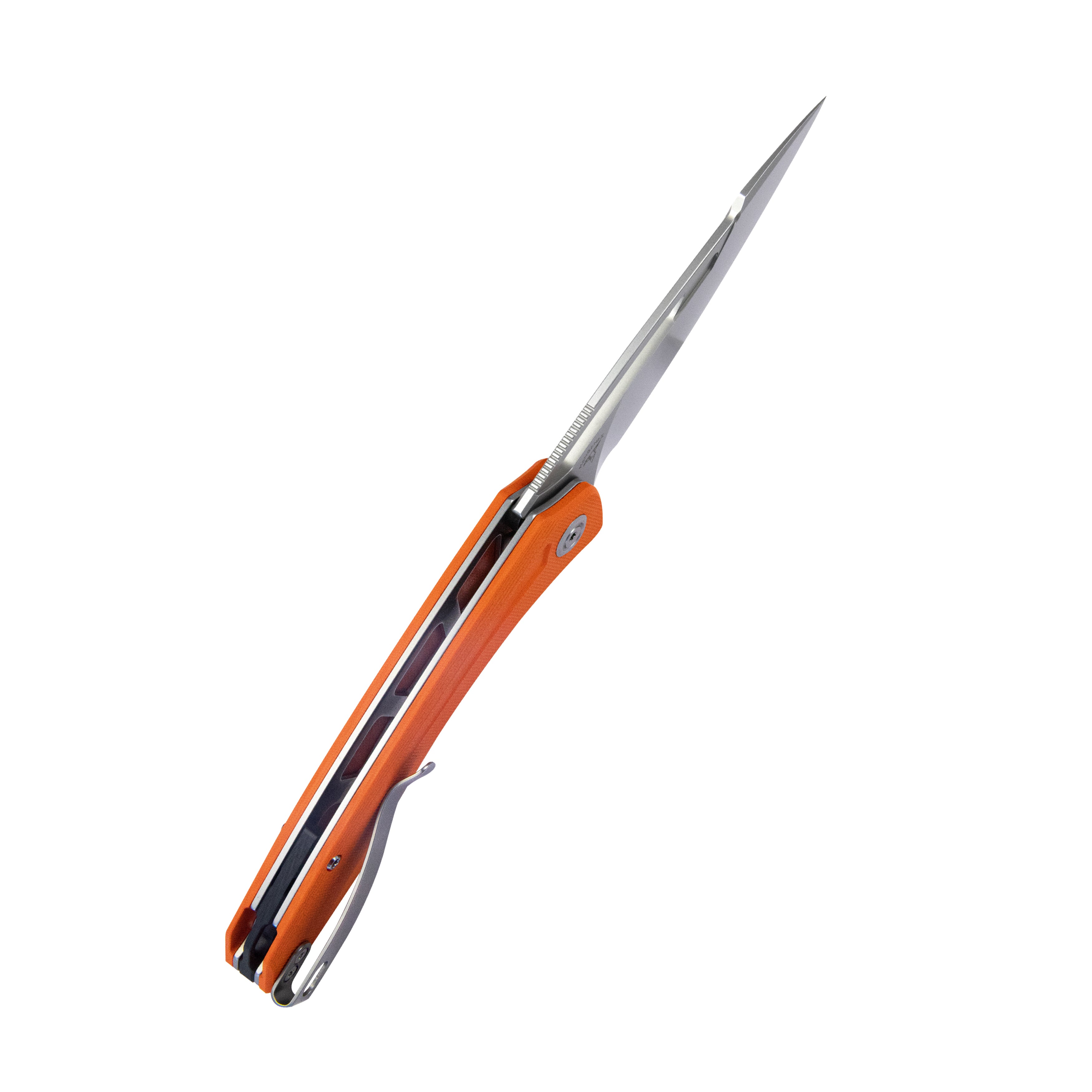 Kubey Merced Folding Knife 3.46" Beadblasted AUS-10 Blade With Durable Orange G10 Handle Reliable Tactical Pocket Knife KU345B