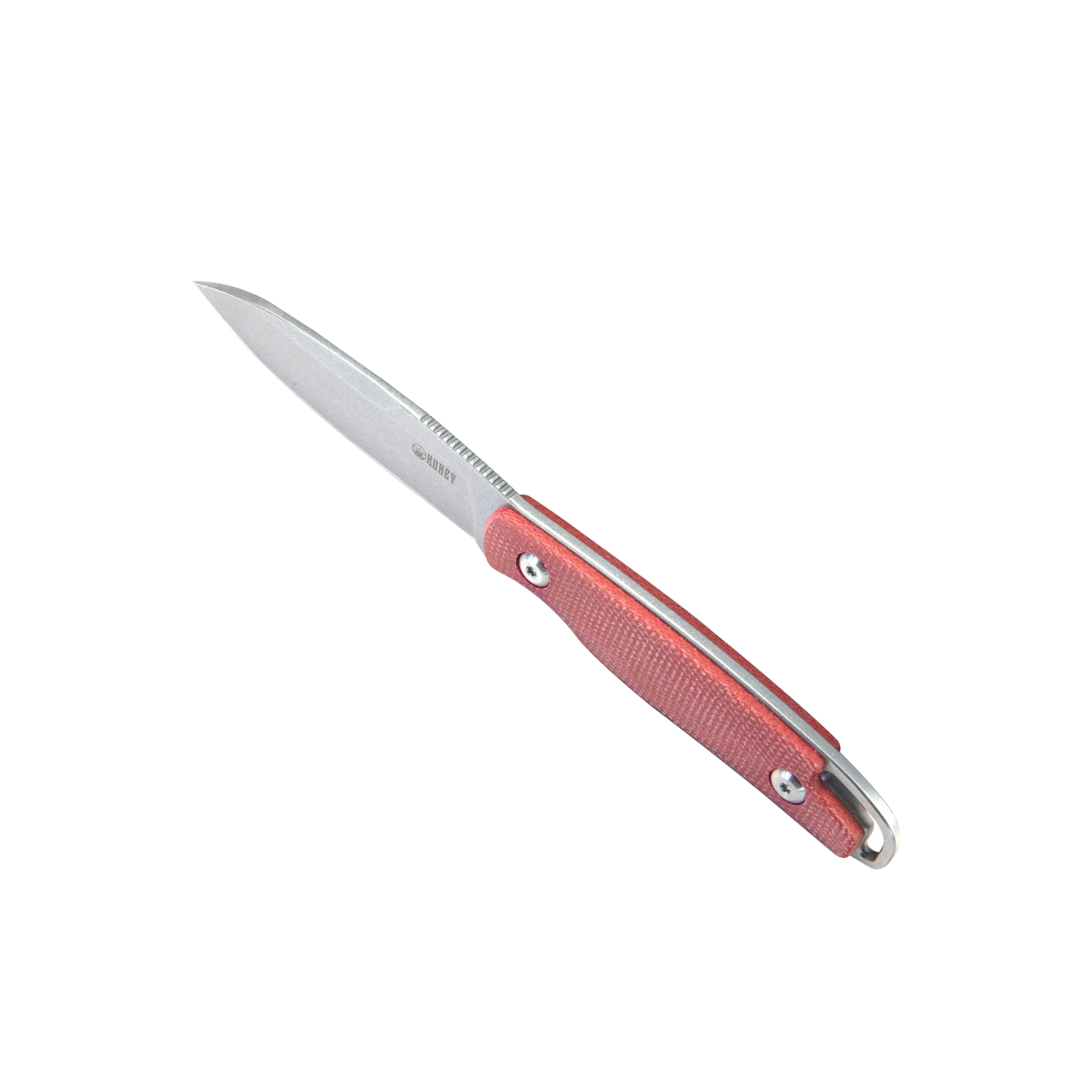 Kubey Dust Devil Outdoor Utility Knife Fixed Blade Knives Red Micarta 3.23'' Beadblast 14C28N KU357B