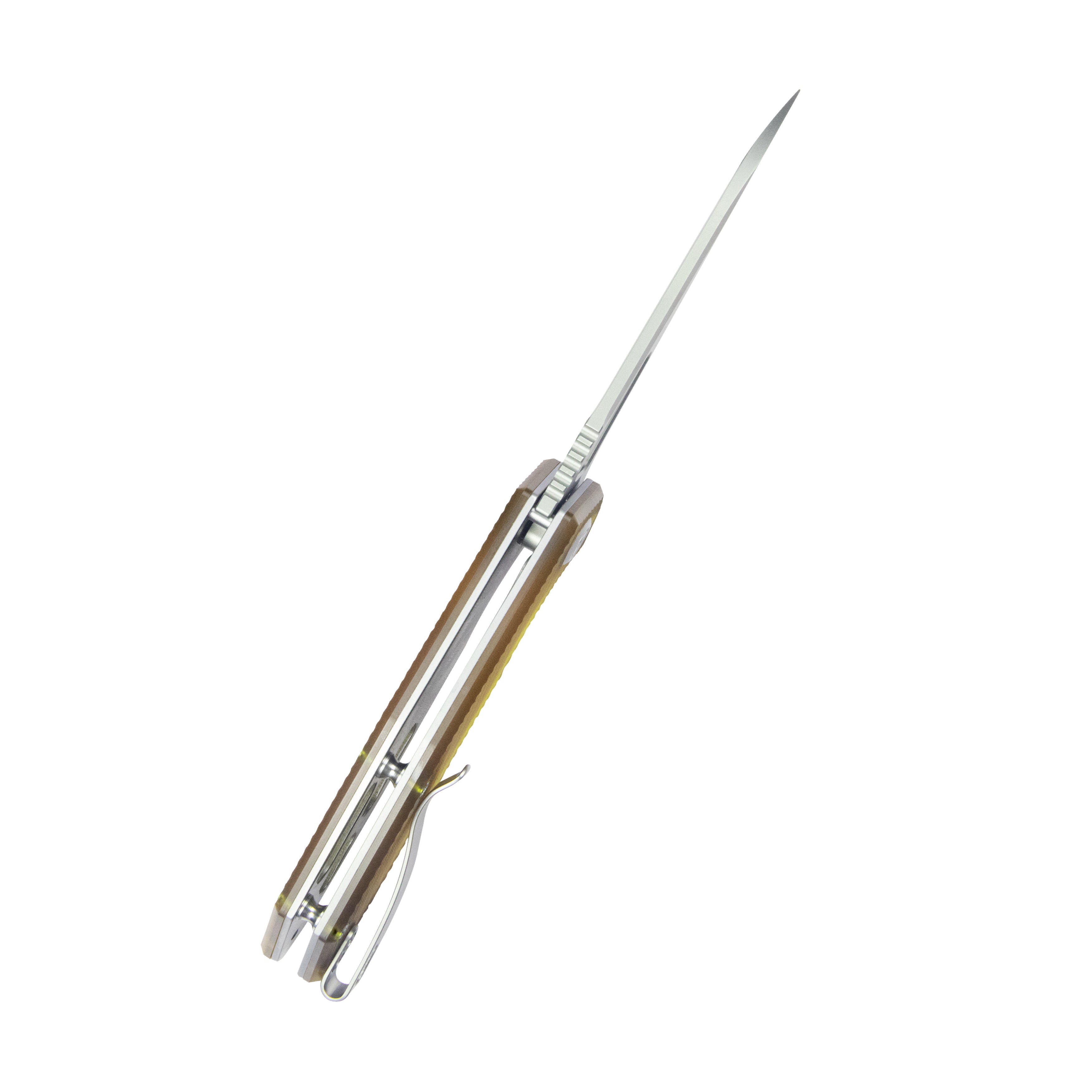 Kubey Vagrant Liner Lock Folding Knife Ultem Handle 3.1" Sandblast 14C28N KU291Q