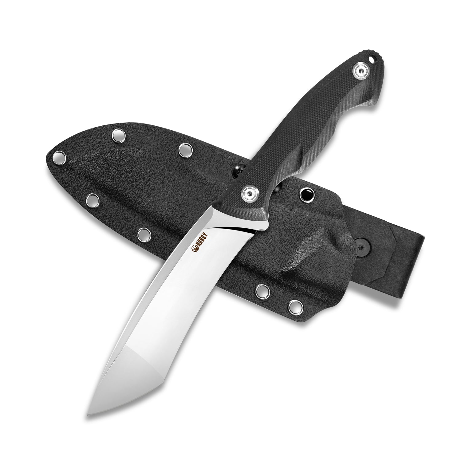 Kubey Chariot Outdoor Fixed Blade Knife G10 Handle (5.5"Mirrored D2)KB274A