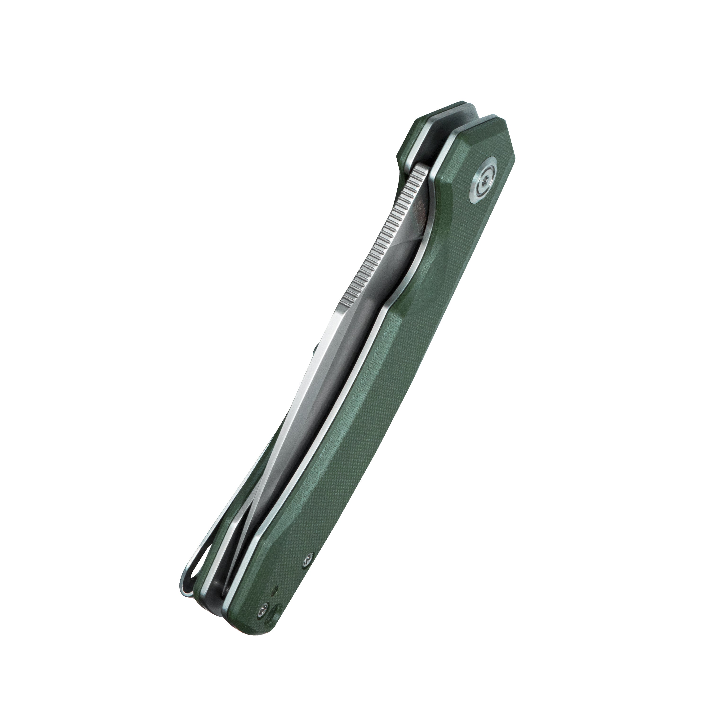 Kubey Calyce Liner Lock Flipper Folding Knife Green G10 Handle 3.27" Bead Blasted AUS-10 KU901N