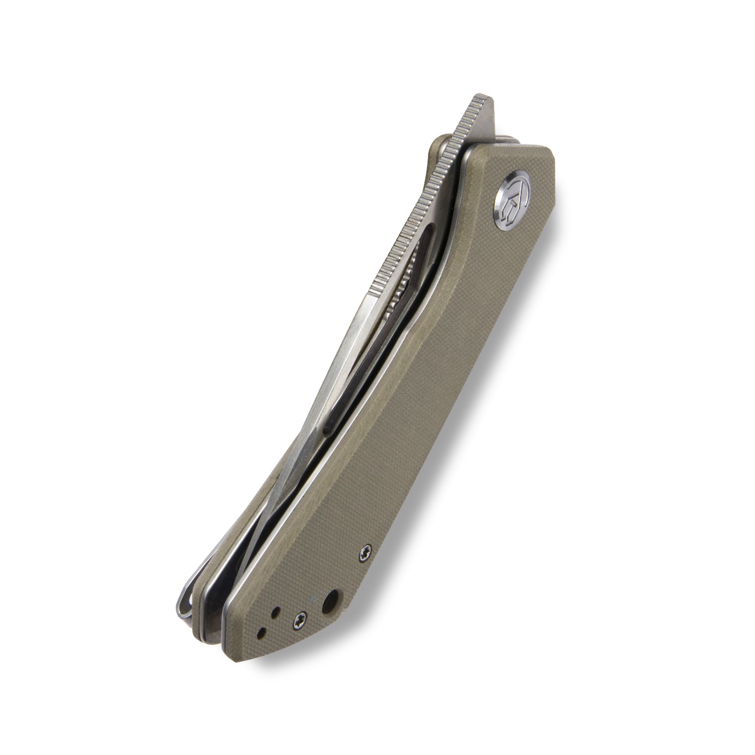 Kubey Thalia Front Flipper EDC Pocket Folding Knife Tan G10 Handle 3.27" Satin D2 KU331F